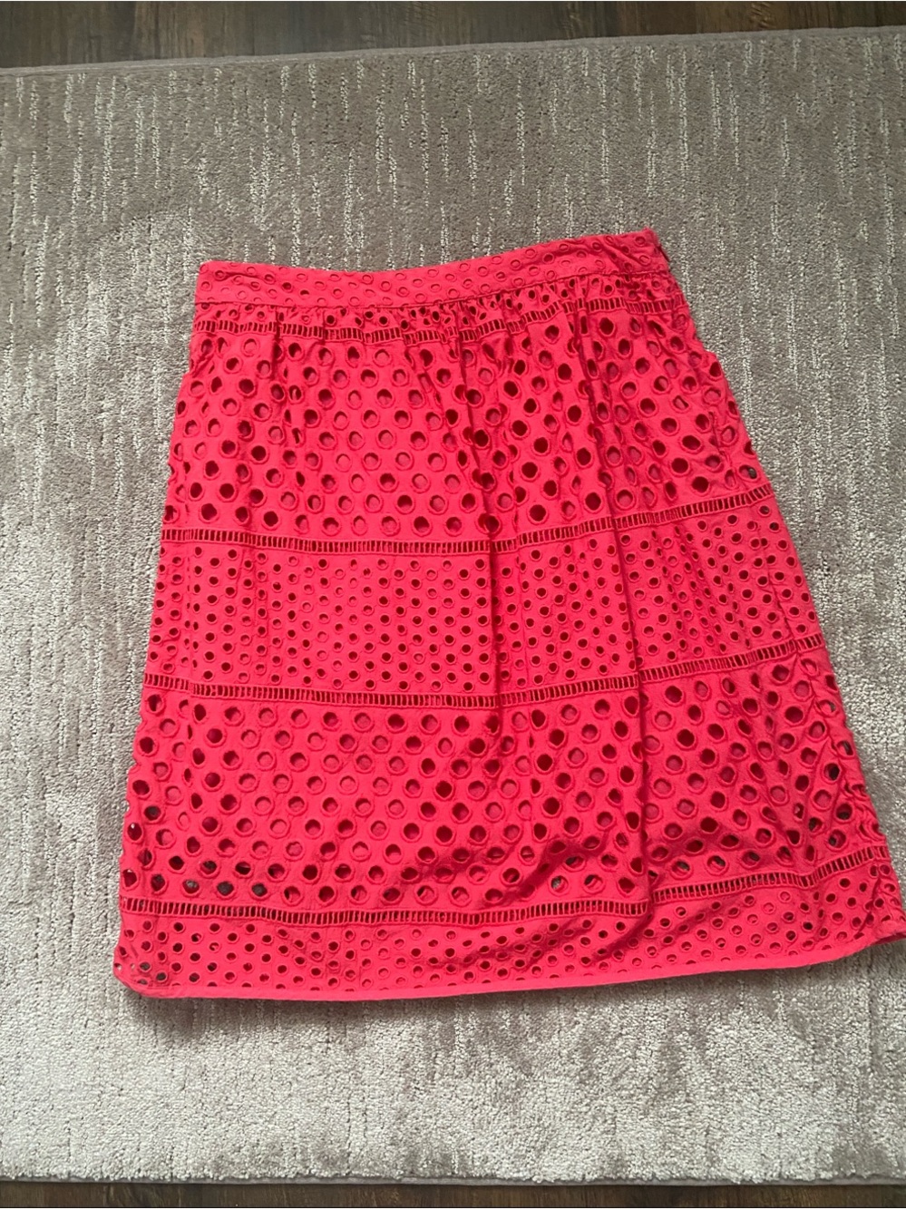 LOFT Coral Eyelet Skirt